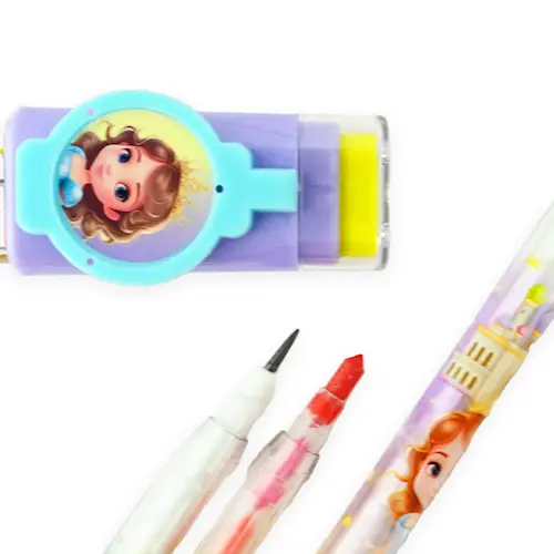 PENCIL AND MULTICOLOUR PEN PRINCESS