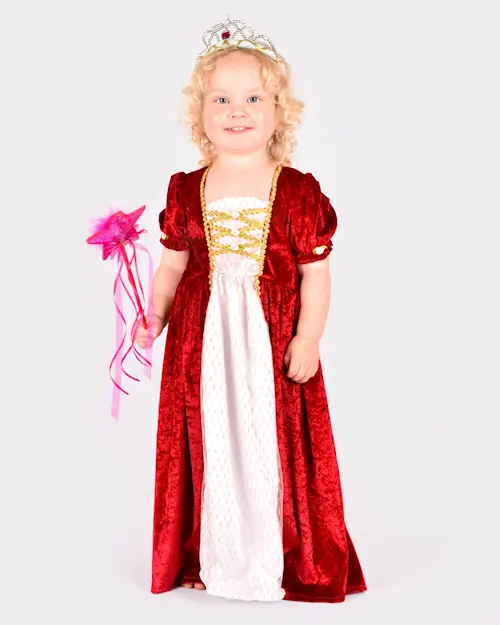 PRINCESS DRESS VELVET RED