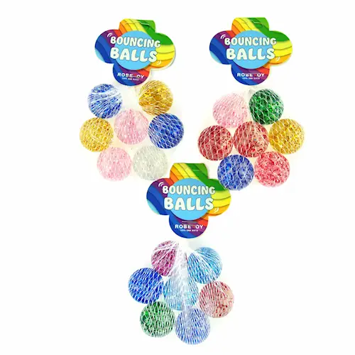 BOUNCING BALL GLITTER in NET 7pcs