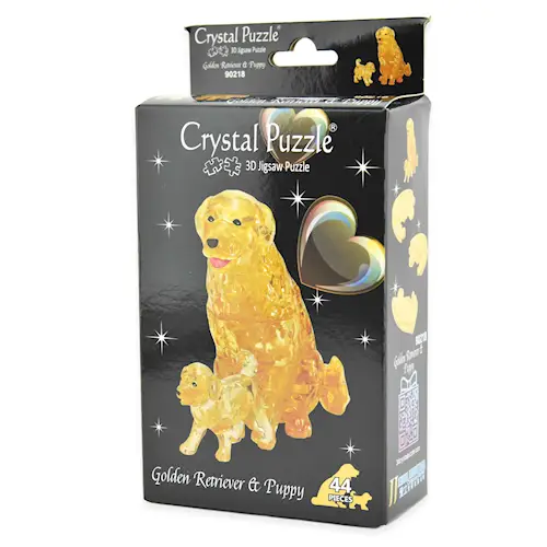 CRYSTAL PUZZLE GOLDEN RETRIEVER AND PUPPY 44pcs