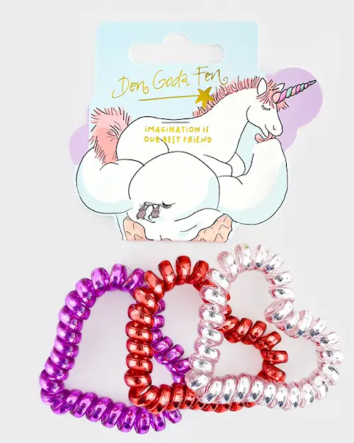 HAIR TIE ELASTICS CORD HEART 3pcs