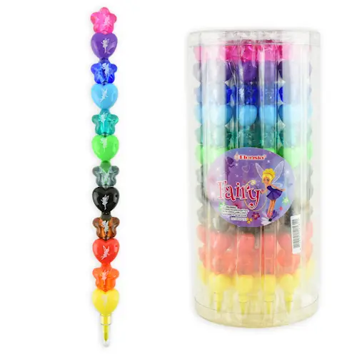 STACKING CRAYONS HEARTS & FLOWERS 10 COLOURS