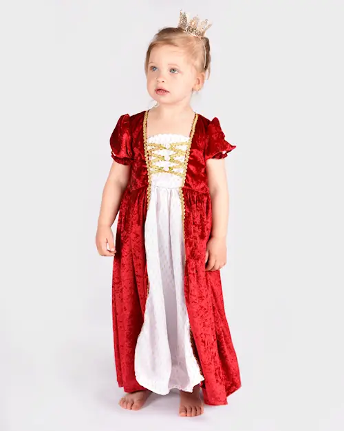 PRINCESS DRESS VELVET RED