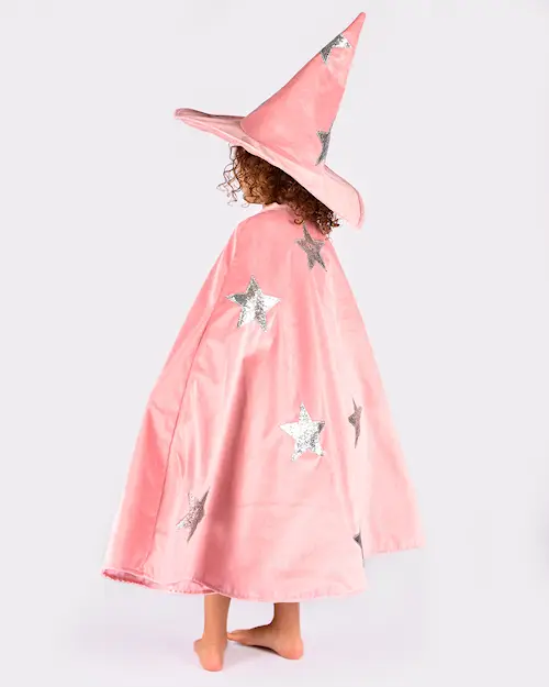 CAPE w HAT VELVET  DUSTY PINK