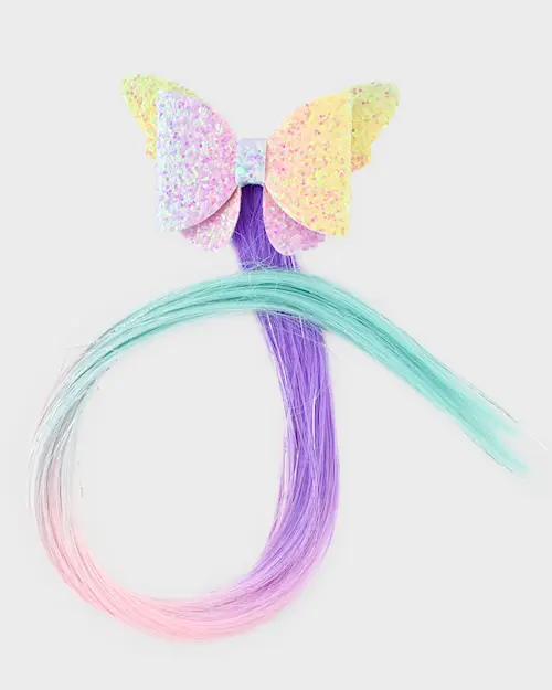 HAIR CLIP FAKE HAIR WITH BUTERFLY