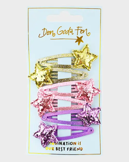 HAIR CLIPS WITH STARS 3 PAIRS SET