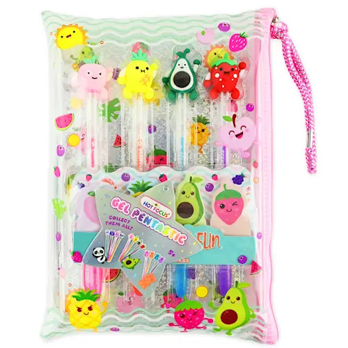 PEN GEL FRUITS w NOTEPADS 9pcs