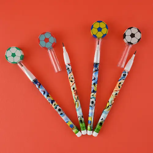 PENCIL NON-SHARPENING FOOTBALL w ERASER TOPPER