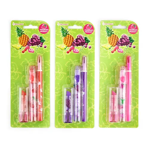 ERASER ROCKET/LIPSTICK + PENCIL w SCENT