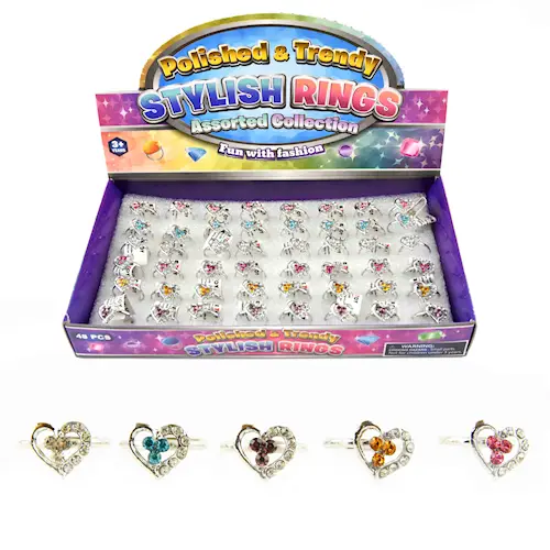 RING HEART SILVER adj