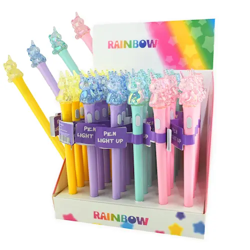 PEN UNICORN w RAINBOW LIGHT B/O