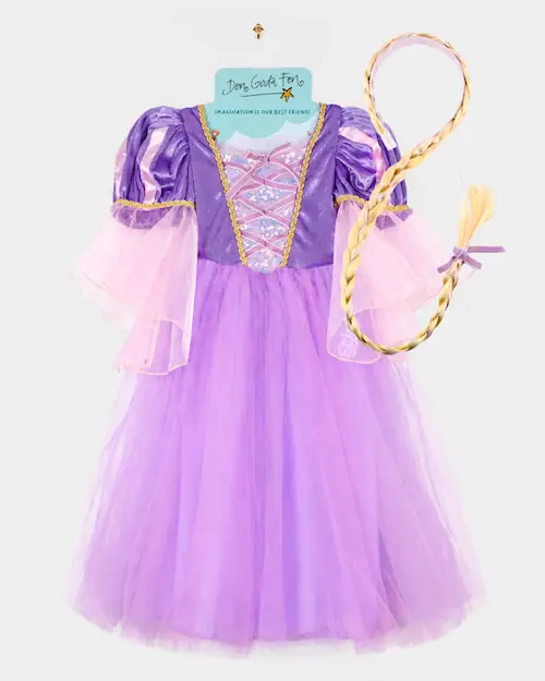 DRESS PRINCESS PURPLE w BRAID