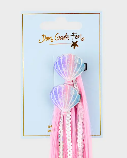 HAIR CLIPS FAKE HAIR WITH SHELL 2PCS SET