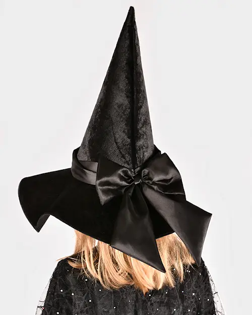 WITCH HAT w SATIN RIBBON
