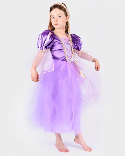DRESS PRINCESS PURPLE w BRAID