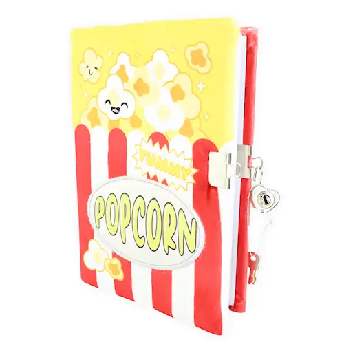 NOTEBOOK FLUFFY POPCORN w LOCK A5