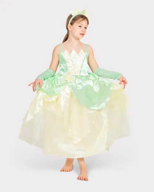 DRESS PRINCESS LIGHT GREEN w ACC
