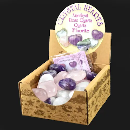 GEMSTONE CRYSTAL HEARTS 30pcs