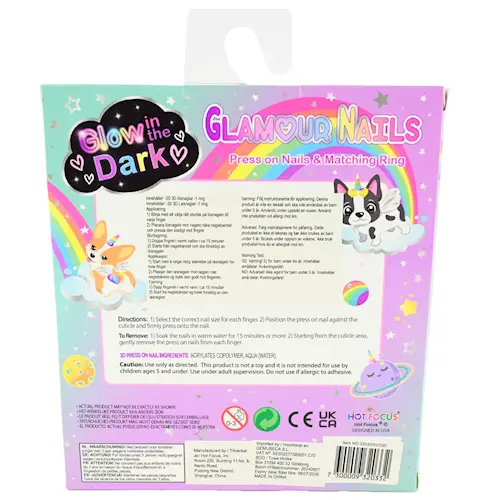 NAIL GLAMOUR PRESS-ON AND RING gid 21pcs