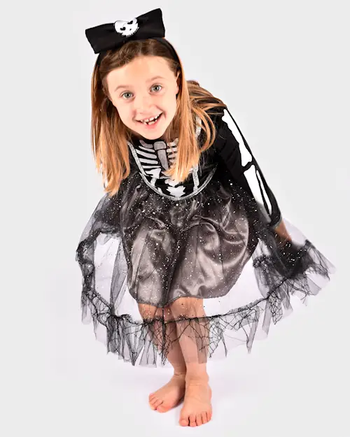 DRESS SKELETON w HEADBAND