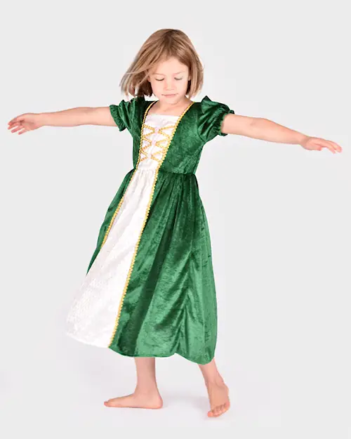 PRINCESS DRESS VELVET GREEN
