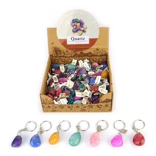 KEYRING QUARTZ RAINBOW
