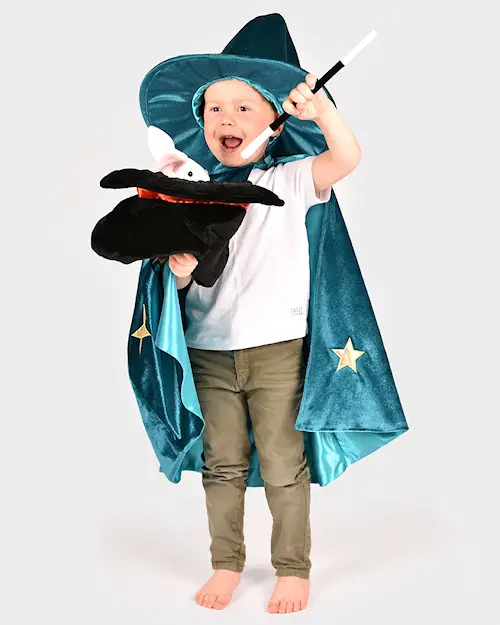 MAGICIAN HAT w RABBIT & WAND adj