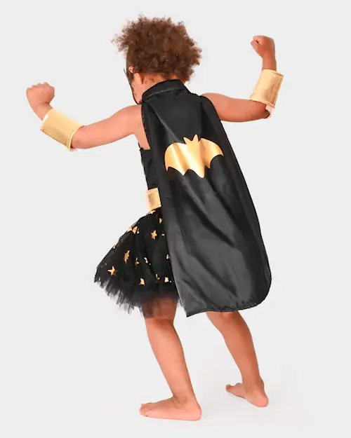 BAT TUTU DRESS w CAPE BLACK