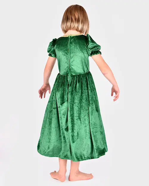 PRINCESS DRESS VELVET GREEN