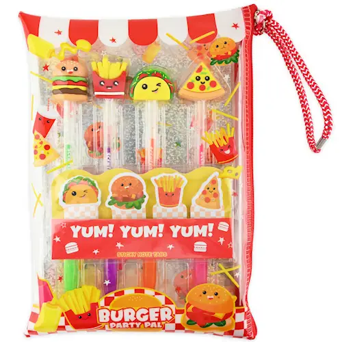 PEN GEL YUMMY FOODS w NOTEPADS 10pcs