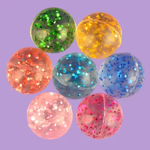 BOUNCING BALL GLITTER in NET 12pcs