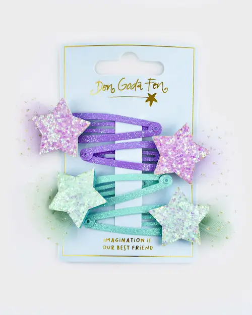 HAIR CLIP GLITTER STAR 4pcs