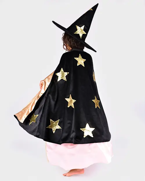 CAPE w HAT VELVET  BLACK