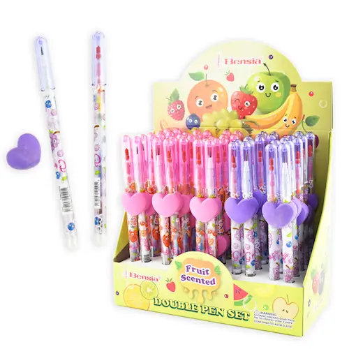 PENCIL AND MULTICOLOUR PEN HEART 3pcs