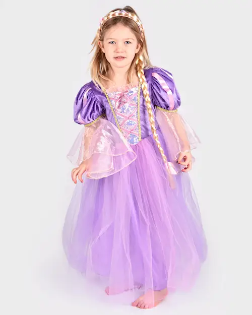 DRESS PRINCESS PURPLE w BRAID