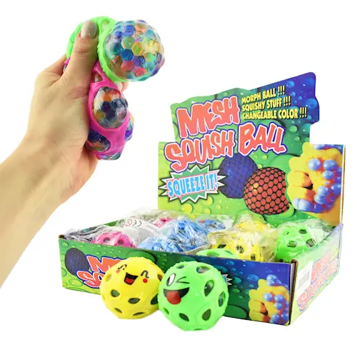 SQUEEZE BALL SMILEY w BEADS