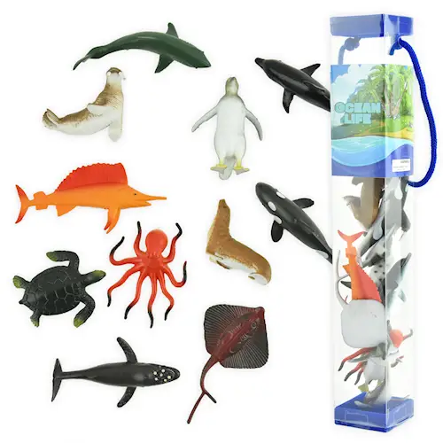 OCEAN ANIMALS IN TUBE 12pcs