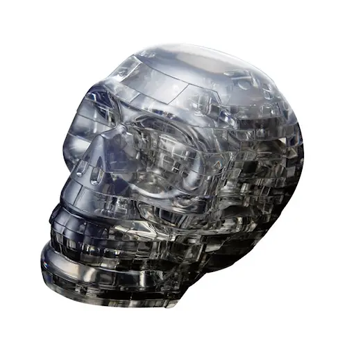 CRYSTAL PUZZLE SKULL BLACK 48pcs