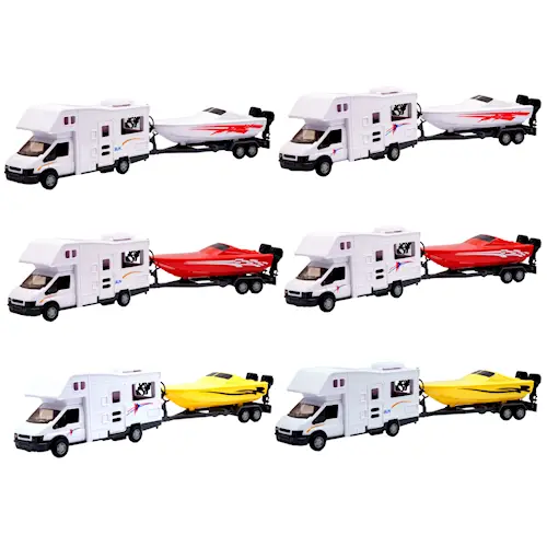 CAR RV w TRAILER BOAT 1:48