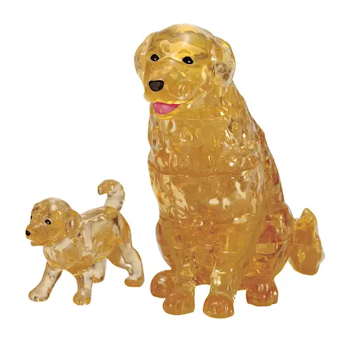 CRYSTAL PUZZLE GOLDEN RETRIEVER AND PUPPY 44pcs