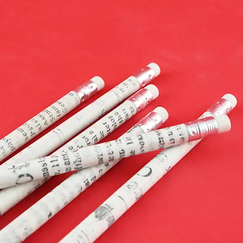 PENCIL NEWSPAPER w ERASER 12pcs