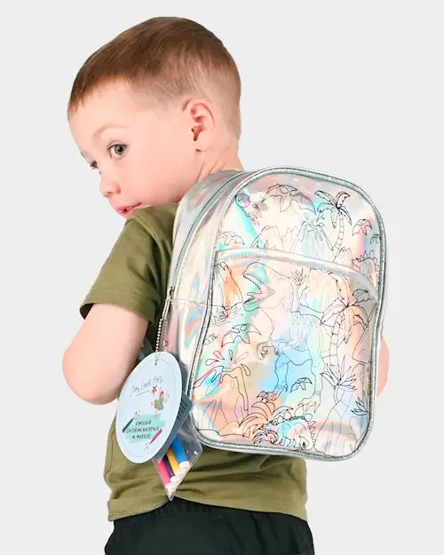 BACKPACK COLORING DINOSAUR W PENCILS