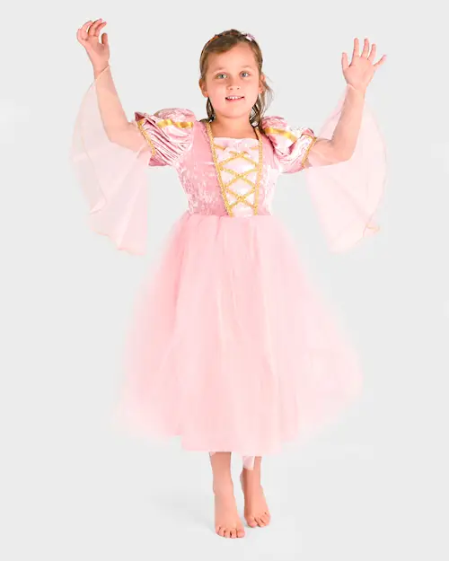 DRESS PRINCESS PINK w BRAID