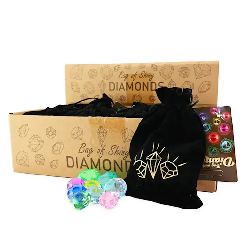 DIAMONDS IN VELVET BAG 47pcs