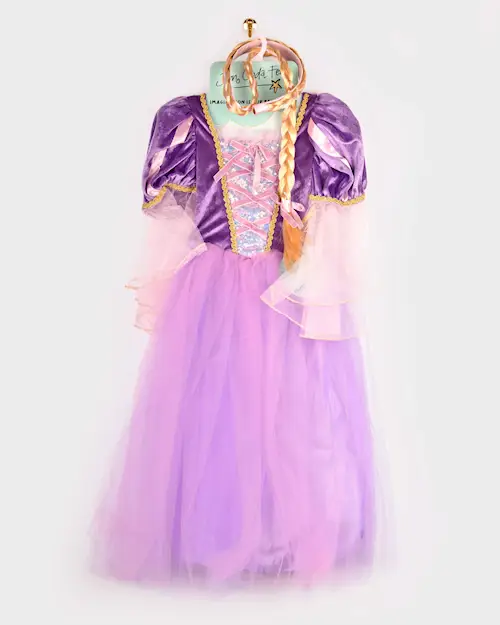 DRESS PRINCESS PURPLE w BRAID