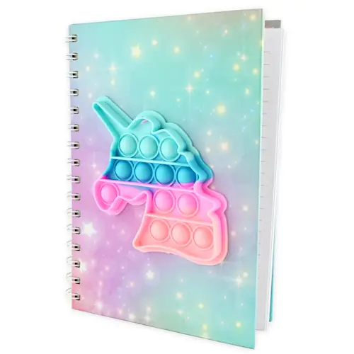 NOTEBOOK SPIRAL POP IT UNICORN A5
