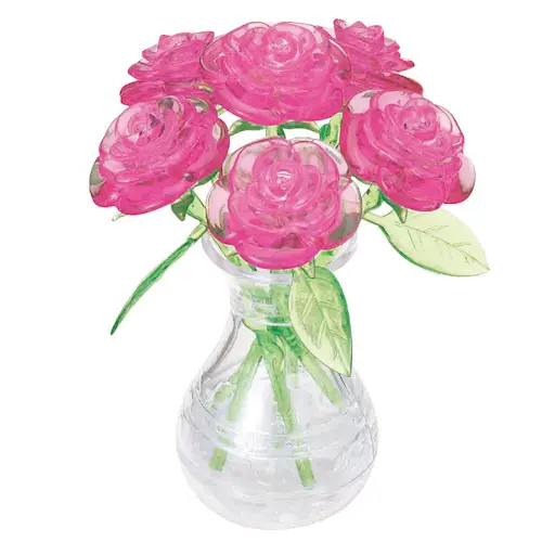 CRYSTAL PUZZLE SIX ROSES PINK 47pcs