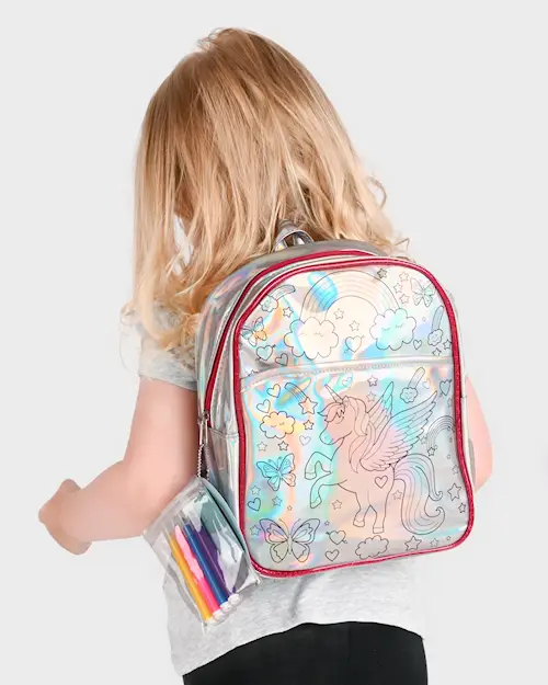 BACKPACK COLORING UNICORN W PENCILS