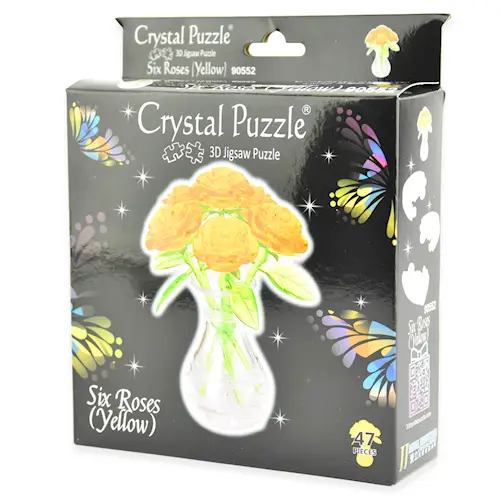 CRYSTAL PUZZLE SIX ROSES YELLOW 47pcs