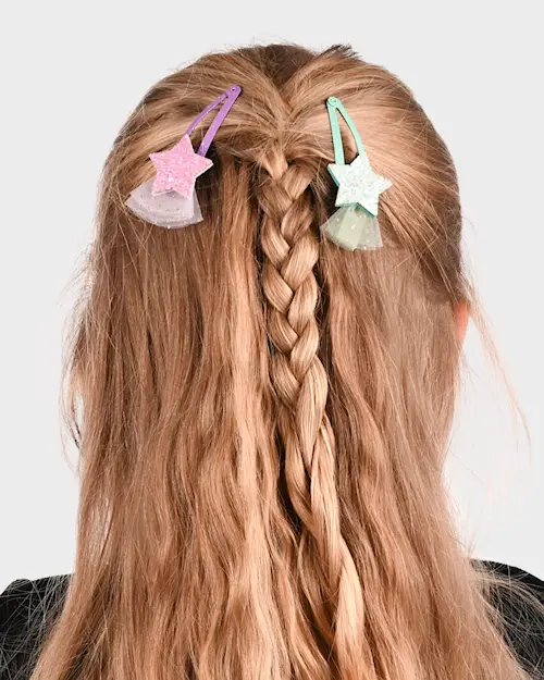 HAIR CLIP GLITTER STAR 4pcs